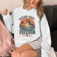 海 塩 自由 沿岸 愛国的 ワシ レトロ 夕日 長袖tシャツ パーカー
