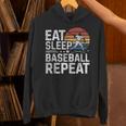 Baseball Fan Vintage Retro Eat Sleep Baseball Repeat Unisex Hoodie