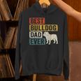 Best Bulldog Dad Ever レトロ ヴィンテージ ブルドッグデザイン パーカー