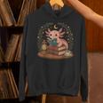 Cute Axolotl Reading Books Cozy Bookworm Unisex Hoodie
