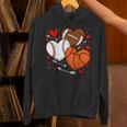 Cute Heart Baseball Basketball Football Valentine Boy Men Unisex Hoodie Cute Heart Baseball Basketball Football Valentine Boy Men Unisex Hoodie