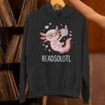 Cute Kawaii Readsolotl Axolotl Reading Book Pun Unisex Hoodie