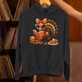 Cute Turkey Reading Book Lovers Bow Thanksgiving Unisex Hoodie