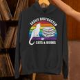 Easily Distracted By Cats And Books – Retro Sunset Rainbow Unisex Hoodie