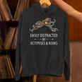 Easily Distracted By Octopuses & Books Lover Mollusc Unisex Hoodie