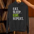 Eat Sleep Edit Repeat Editor Editing Video Film Book Unisex Hoodie
