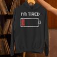 I'm Tired Low Battery 空の電話シンボル パーカー