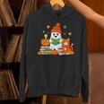 Halloween Ghost Cat Reading Book Women Girls Cute Unisex Hoodie Halloween Ghost Cat Reading Book Women Girls Cute Unisex Hoodie
