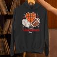 Happy Valentine’s Basketball Football Valentine Baseball Unisex Hoodie