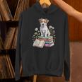 Jack Russell Terrier Bookworm Flowers Book Reading Books Unisex Hoodie