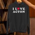 I Love Acton マッチング ガールフレンド&ボーイフレンド アクトン名 長袖tシャツ パーカー