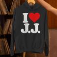 I Love Heart JJ Jj J J イニシャル パーカー