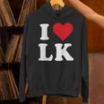 I Love Lk Initials I Heart LK First Last Name L K パーカー