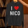 I Love Nico ハート アンティーク調 パーカー