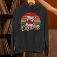 Merry Christmas Retro Vintage Pugmas Pug Reading Books Unisex Hoodie