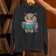 Owl Reading A Book Owls Wearing Glasses Librarian Unisex Hoodie