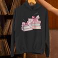 Pink Bow Books And Cherries For Book Lover Girl Women Unisex Hoodie