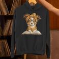 Puppy Open Book Reading Dog Lover Graphic Portrait Round Unisex Hoodie Puppy Open Book Reading Dog Lover Graphic Portrait Round Unisex Hoodie