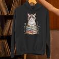 Snowshoe Cat Bookworm Flowers Book Reading Books Unisex Hoodie