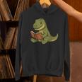 T-Rex Dinosaur Reading Book Nerd Unisex Hoodie