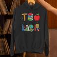Teacher School Supplies Apple Books Pencil Globe Crayon Unisex Hoodie