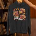 Turkey Reading Books Fall Thanksgiving Teacher Librarian Unisex Hoodie
