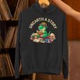 Unearth A Story Summer Reading 2026 Dinosaur Book Floral Unisex Hoodie