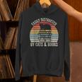 Vintage Retro Easily Distracted By Cats And Books Cat Unisex Hoodie