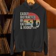 Vintage Retro Easily Distracted By Cats And Books Unisex Hoodie