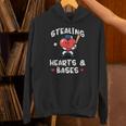 Women's Valentines Day Baseball Stealing Hearts Bases Boys Kids Men Unisex Hoodie