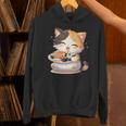 わがまま猫 寿司ねこ ラーメン好き かわいい おもしろ マンガ 長袖tシャツ パーカー