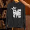 アルファベットtシャツ イニシャル文字mとキングクイーンクラウンtシャツ パーカー