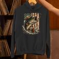 ビンテージバスフィッシング迷彩、アメリカ国旗。 長袖tシャツ パーカー