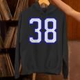 数字 38 Thirty Eight スポーツジャージ ホワイト ブルー 誕生日年齢 パーカー