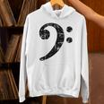 Bass Clef ビンテージブラック左 ベースプレイヤー 長袖tシャツ パーカー