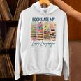 Book Lover Reading Brushstroke Books Are My Love Language Unisex Hoodie