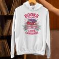 Books Are My Love Language Retro Bookish Pink Valentine Unisex Hoodie Books Are My Love Language Retro Bookish Pink Valentine Unisex Hoodie
