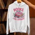 Books Are My Love Language Retro Bookworm Flowers Valentine Unisex Hoodie