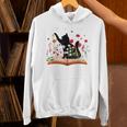 Cat Kitten Wildflower Book Pet Owner Librarian Unisex Hoodie