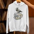 Dark Academia Aesthetic Raven Crow On Old Vintage Books Unisex Hoodie Dark Academia Aesthetic Raven Crow On Old Vintage Books Unisex Hoodie