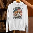 Faith Family Freedom Patriotic Christian Baseball Game Day Unisex Hoodie