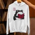 Grumpy Frog Book Lover Librarian Anime Japanese Unisex Hoodie