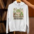 Matcha Drinking Maine Coon Cat Reading Books Aesthetic Unisex Hoodie