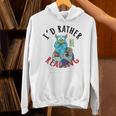 Monster Love Reading Animal Book Lover I'd Rather Be Reading Raglan Baseball Tee Unisex Hoodie