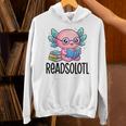 Readsolotl Cute Axolotl Reading Book Kawaii Pink Aesthetic Unisex Hoodie Readsolotl Cute Axolotl Reading Book Kawaii Pink Aesthetic Unisex Hoodie