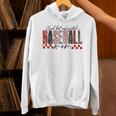 Retro Checkered Tired But Caffeinated Baseball Mom Leopard Unisex Hoodie Retro Checkered Tired But Caffeinated Baseball Mom Leopard Unisex Hoodie
