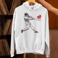 Valentines Baseball Batter Heart Player Silhouette Premium Tri-Blend Unisex Hoodie