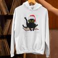 Witchy Book Lover Christmas Cat Reading Mystic Bookworm Unisex Hoodie Witchy Book Lover Christmas Cat Reading Mystic Bookworm Unisex Hoodie