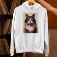 カラフル メインクーン 猫 芸術的 猫 動物 幾何学 アート パーカー