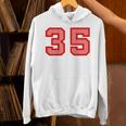 クールなレトロなレタリングジャージバックナンバー35 Thirtyfive パーカー